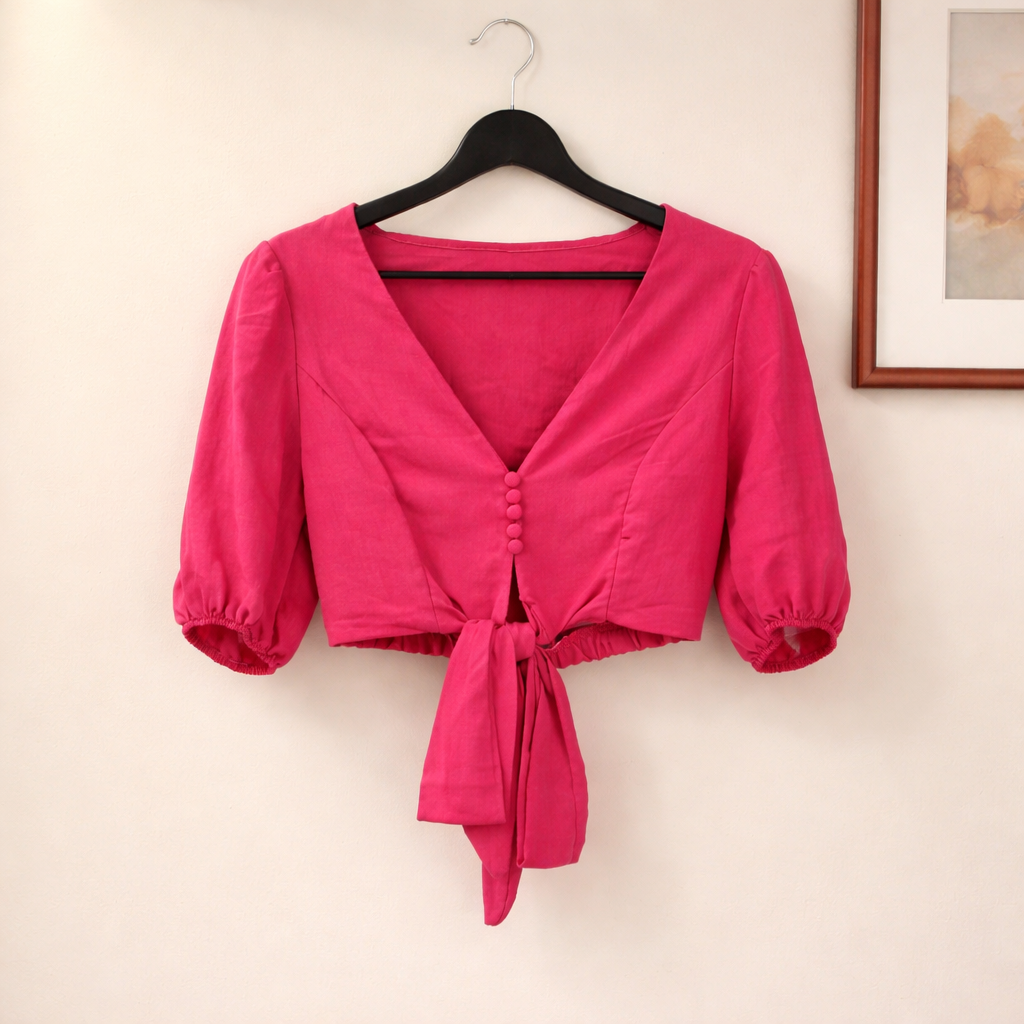 Linen crop top for women