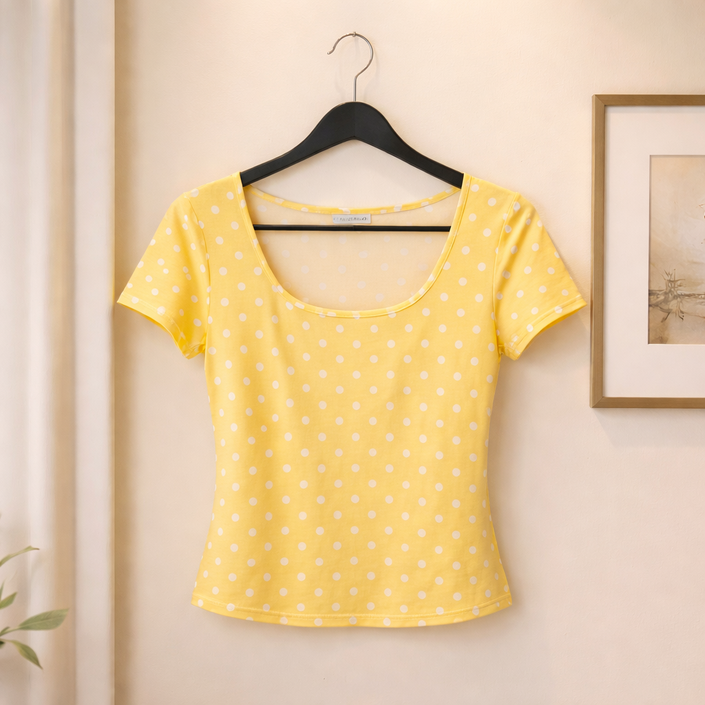 Polka dot top short sleeve