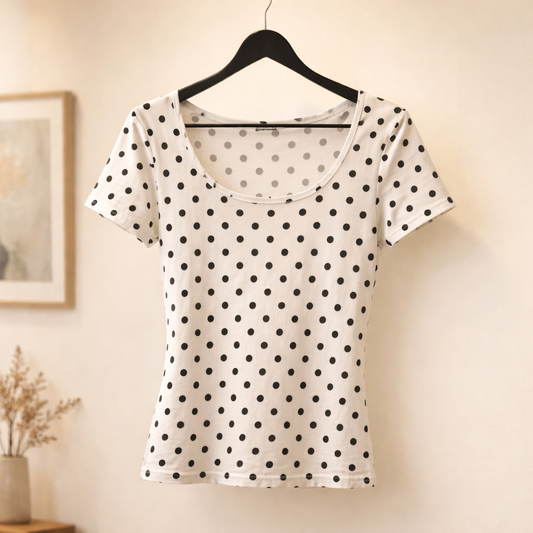 Polka dot top short sleeve