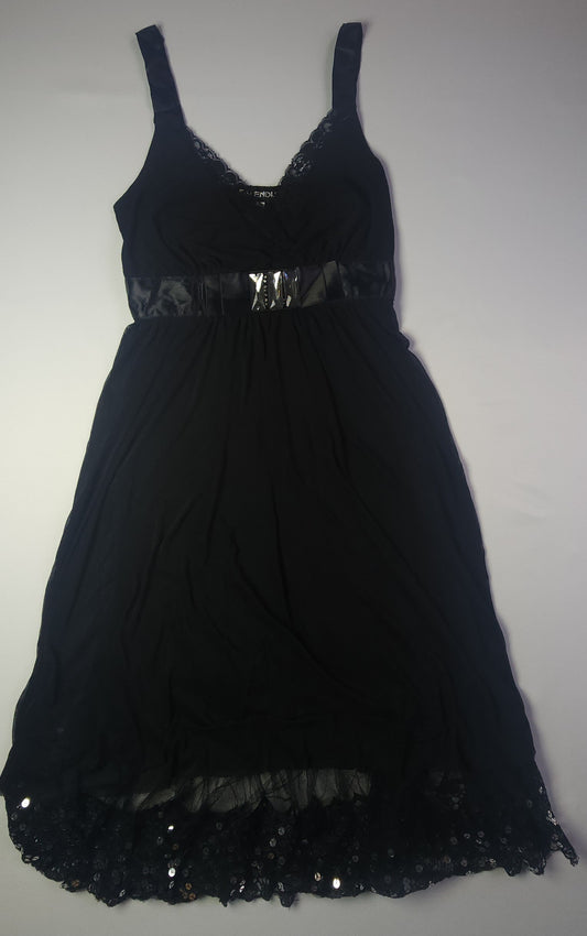 Knee-Length Tulle Bretelle Dress with Strass