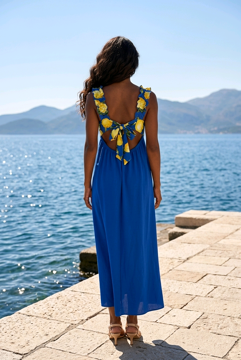Lemon Floral Maxi Dress