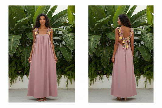 Pink dress front and back