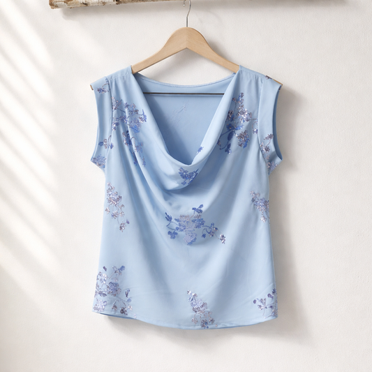 Satin Top With Strace Design