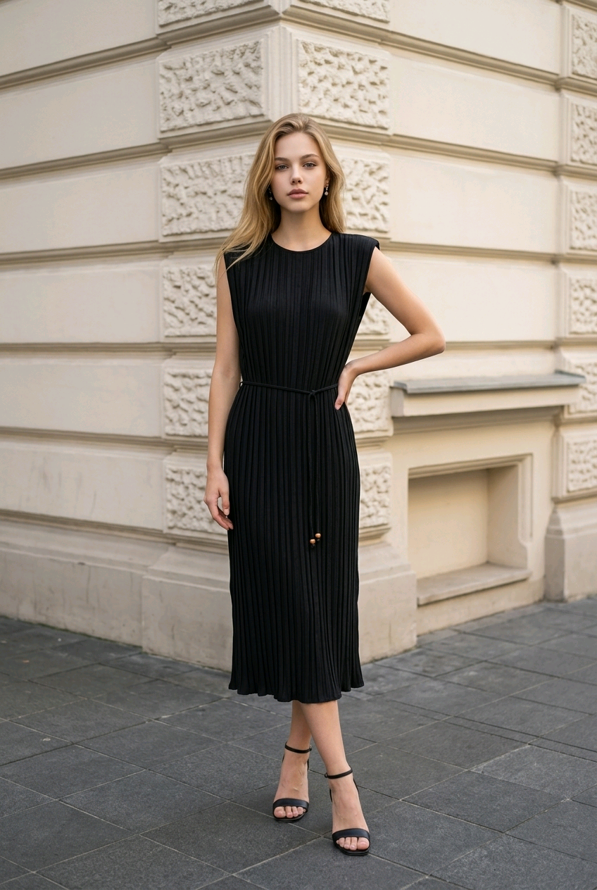 Flowy plissée dress