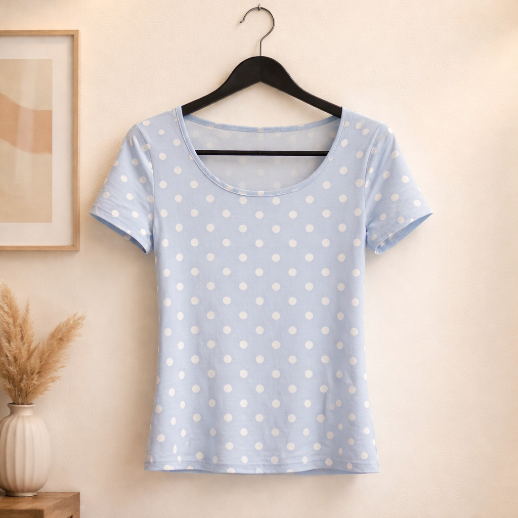 Polka dot top short sleeve