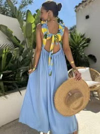 Lemon Floral Maxi Dress