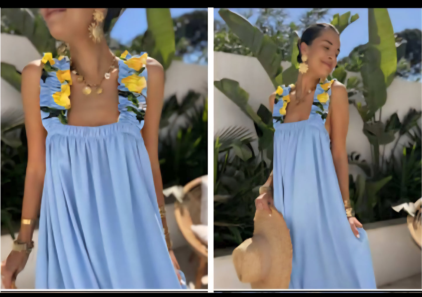 Lemon Floral Maxi Dress