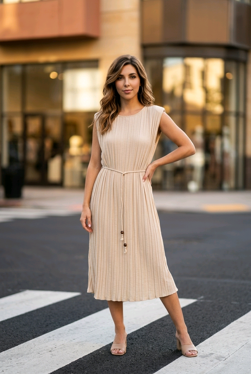Flowy plissée dress