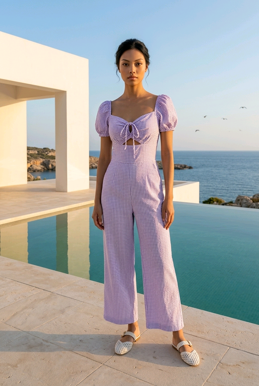 Jumpsuit With Puff Sleeves