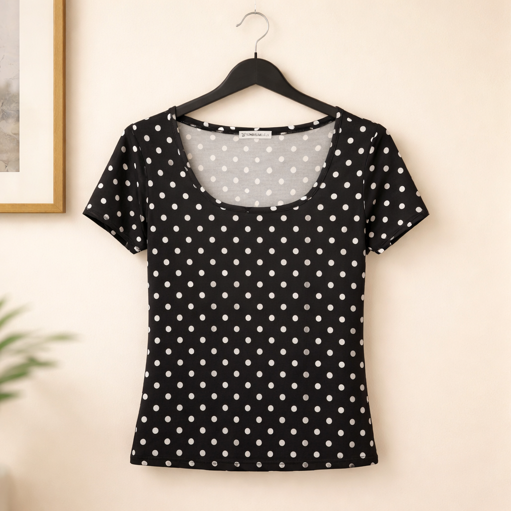 Polka dot top short sleeve