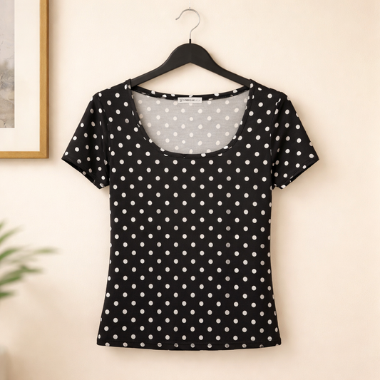 Polka dot top short sleeve