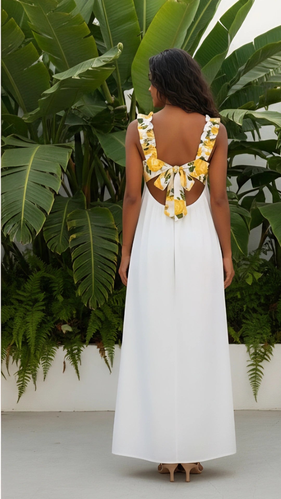 Lemon Floral Maxi Dress