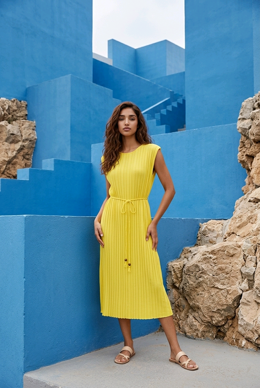 Flowy plissée dress