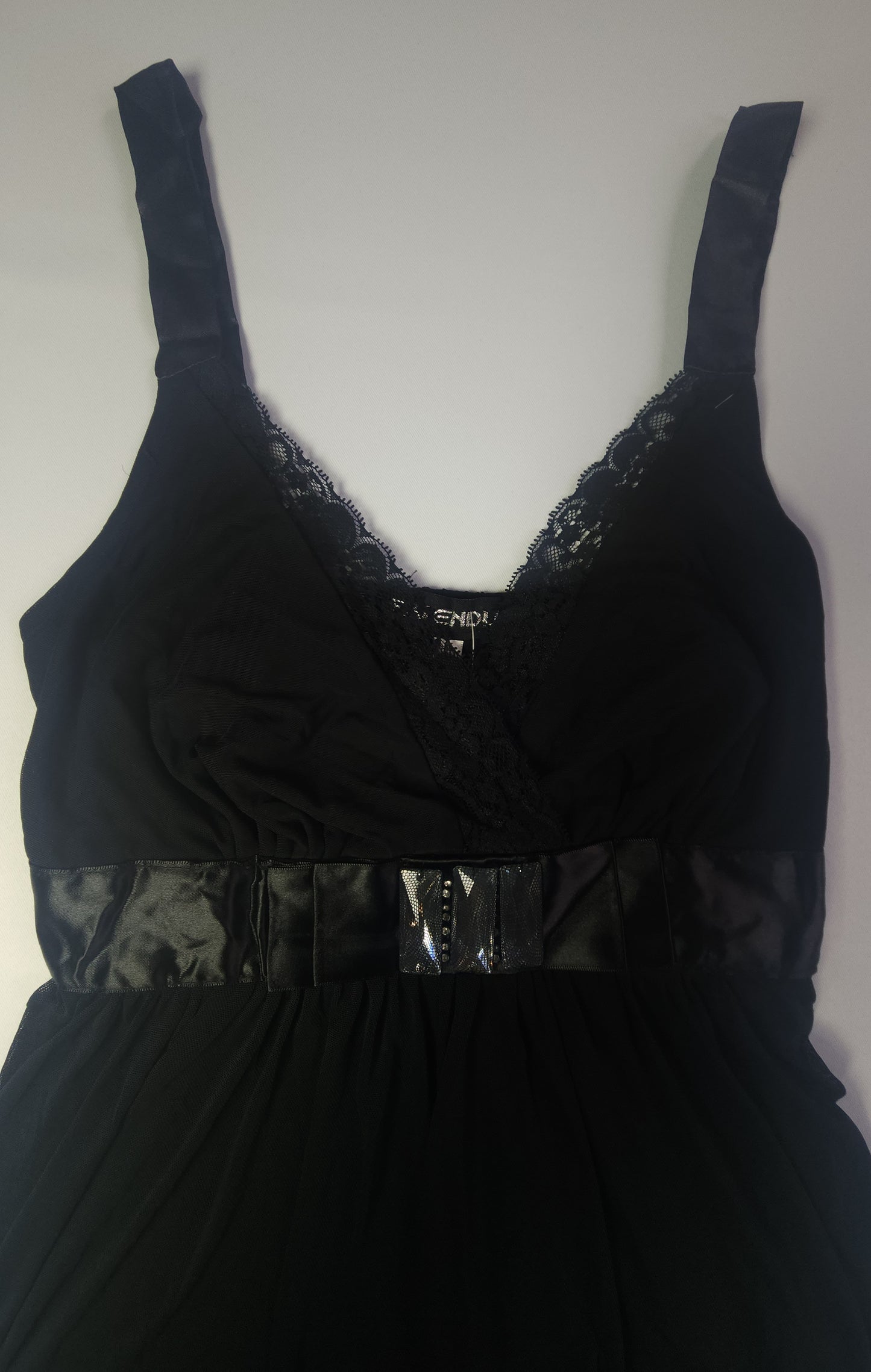 Knee-Length Tulle Bretelle Dress with Strass