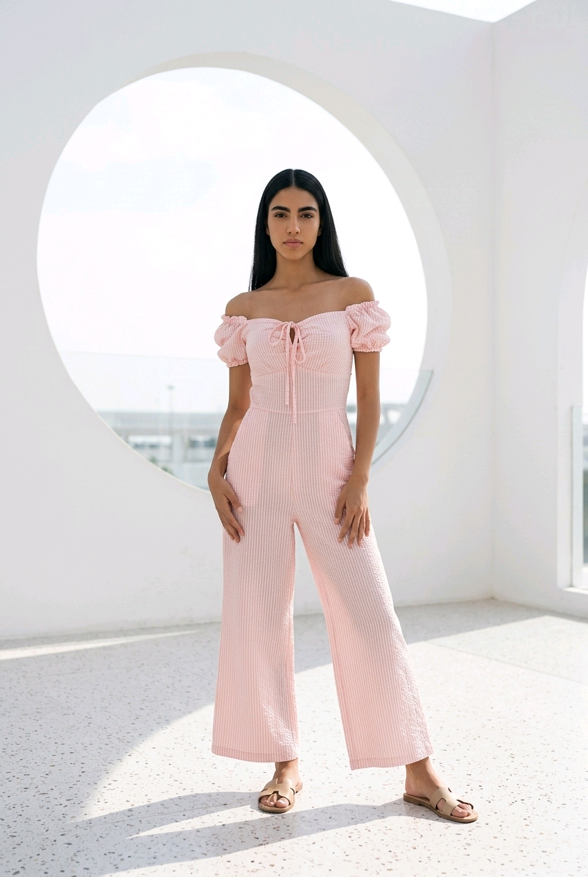 Jumpsuit With Puff Sleeves