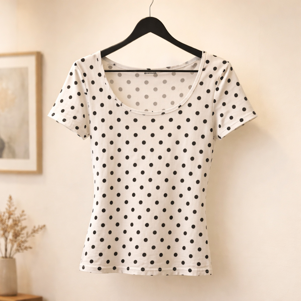 Polka dot top short sleeve