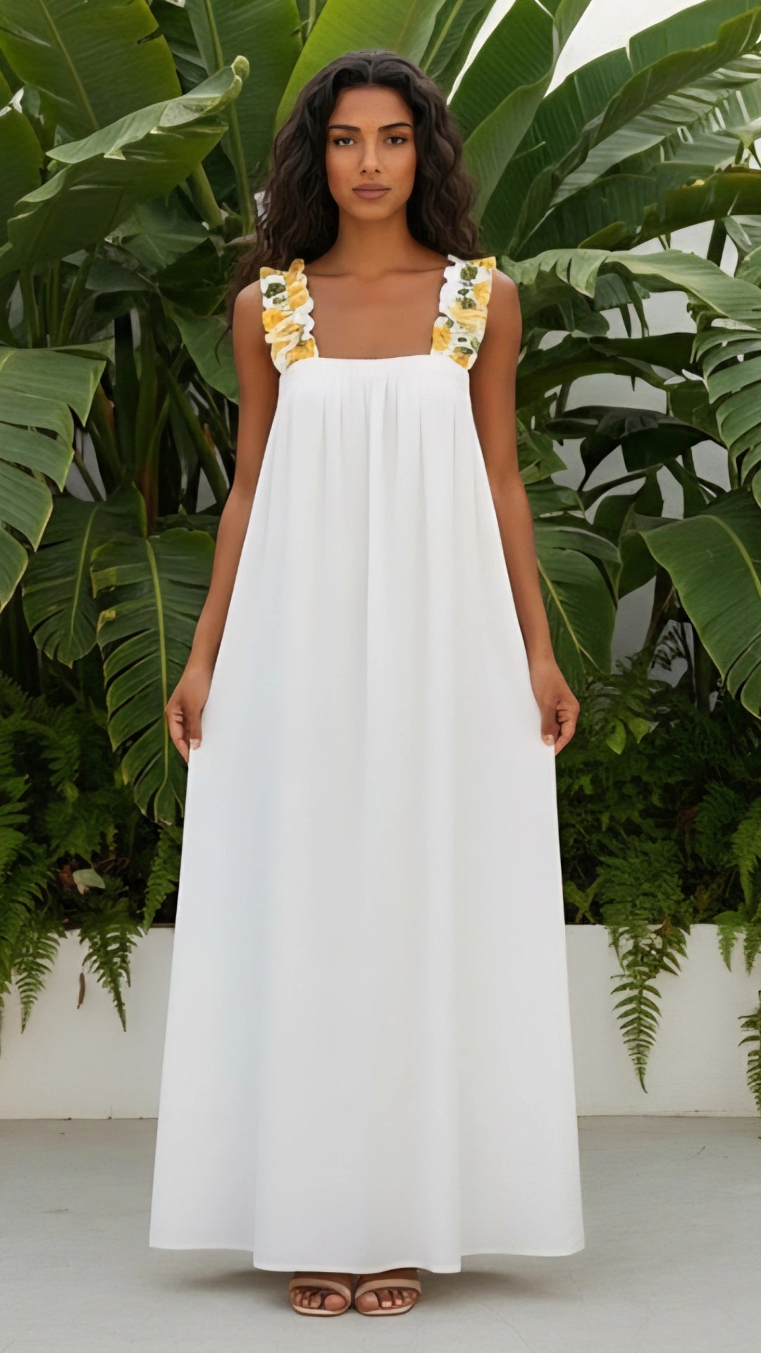 Lemon Floral Maxi Dress