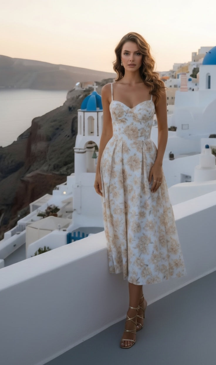 Aegean Corset Midi Dress