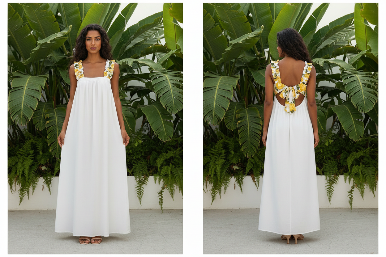 White dress front and back